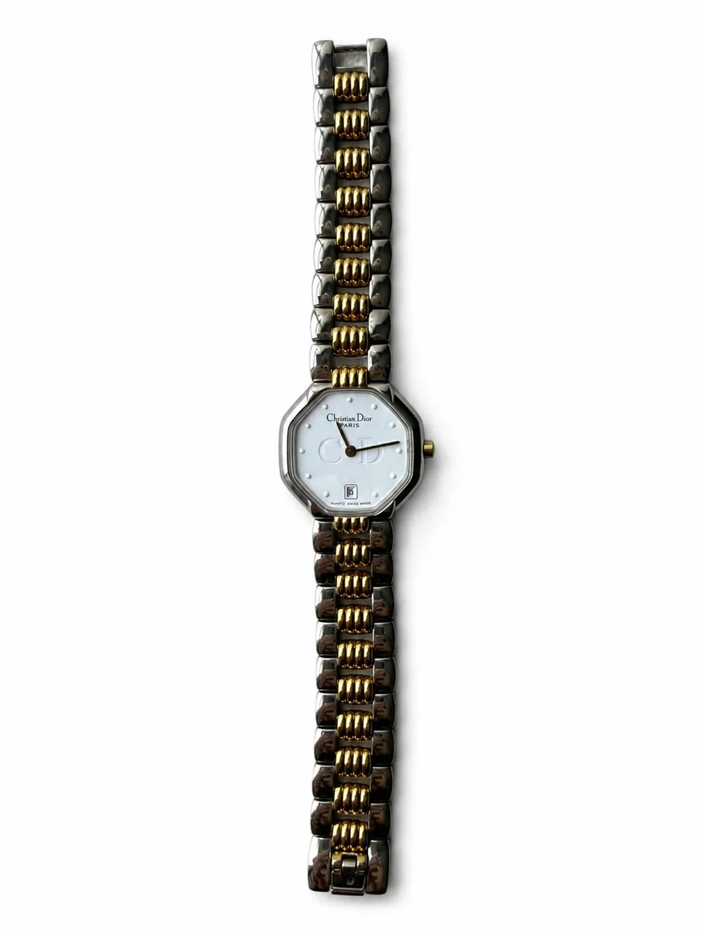 Christian Dior 48.203 Vintage Two-Tone Swiss Quartz Octagon Watch